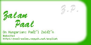 zalan paal business card